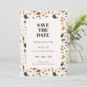 Moderne Terrazzo foto Bewaar de datum Kaart (Staand voorkant)