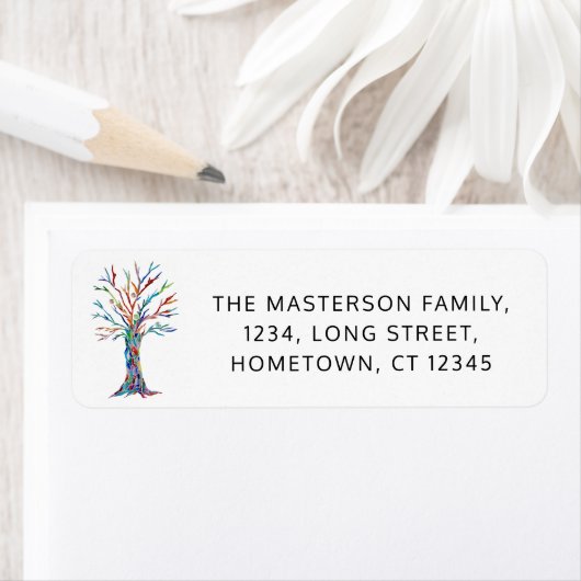 Moderne terugkeer van bomen etiket (Insitu)