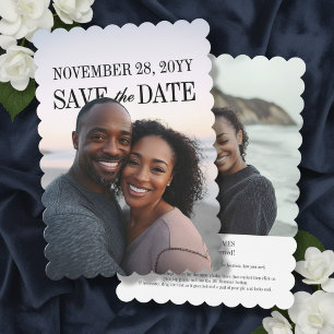 Moderne Text met Geschulpte Rand PhotoPop Gelaagde Save The Date