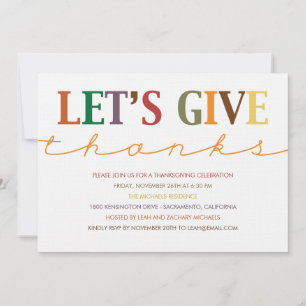 Moderne Thanksgiving binnenuitnodiging Kaart