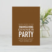 MODERNE THANKSGIVING DÎNER INVITATION BROWN (Debout devant)