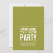 MODERNE THANKSGIVING DÎNER INVITATION VERT (Devant)