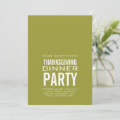 MODERNE THANKSGIVING DÎNER INVITATION VERT (Debout devant)