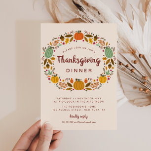 Moderne Thanksgiving dineruitnodiging Kaart