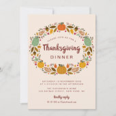 Moderne Thanksgiving dineruitnodiging Kaart (Voorkant)