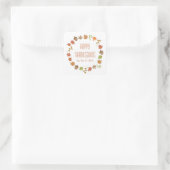 Moderne Thanksgiving Dinner Party Vierkante Sticker (Tas)
