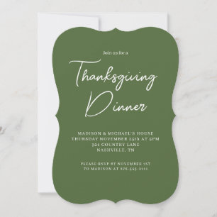 Moderne Thanksgiving Dinner Salie Groen Wit Schrif Kaart