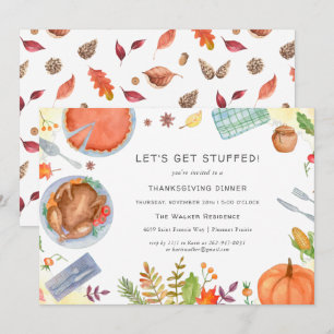 Moderne Thanksgiving Friendsgiving Dinner Party Kaart