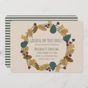 Moderne Thanksgiving Grateful Wreath Kaart