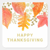 Moderne Thanksgiving Vierkante Sticker (Voorkant)