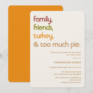 Moderne Thanksgiving voor Familie, Vrienden, Turki Kaart