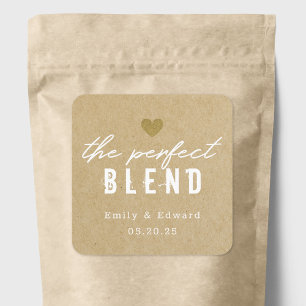 Moderne The Perfect Blend Wedding Coffee Favor Vierkante Sticker