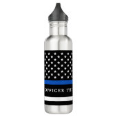 Moderne Thin Blue Line Personalized politieman Waterfles (Links)