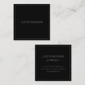 Moderne thin Lijst en Jouw naam | Donkergrijs en g Vierkante Visitekaartje (Voorkant / Achterkant)