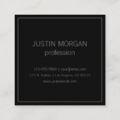 Moderne thin Lijst en Jouw naam | Donkergrijs en g Vierkante Visitekaartje (Achterkant)