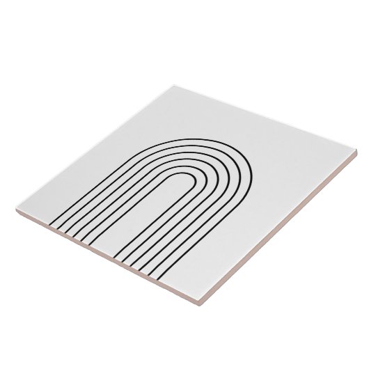 Moderne thuisklare zwarte en witte lijnen abstract tegeltje (Zijkant)