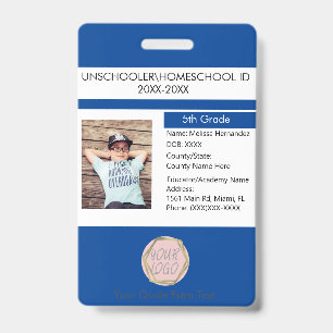 Moderne thuisonderwijs Unschooling Student Blauw Badge