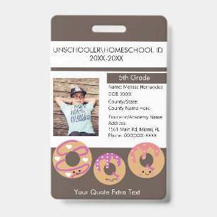 Moderne thuisonderwijs unschooling student donut badge