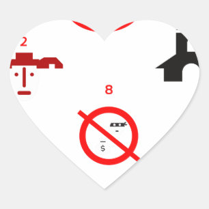 moderne tien geboden hart sticker