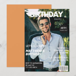 Moderne tijdschriftcover voor hem 48e verjaardag kaart