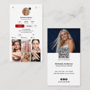 Moderne TikTok Influencer QR-code & Sociale media Visitekaartje