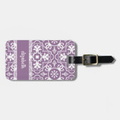 Moderne Tile Pattern Contact Information - orchid Bagagelabel (Voorkant horizontaal)