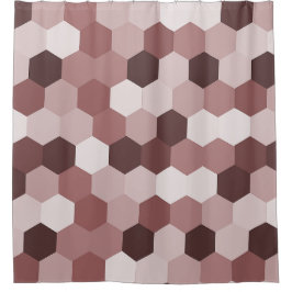 Moderne tinten van roodachtig bruin zeshoekig geom douchegordijn