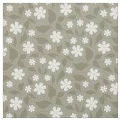 Moderne Tissu Ferme Fleur de Daisy Tons Olive et T (Échantillon)