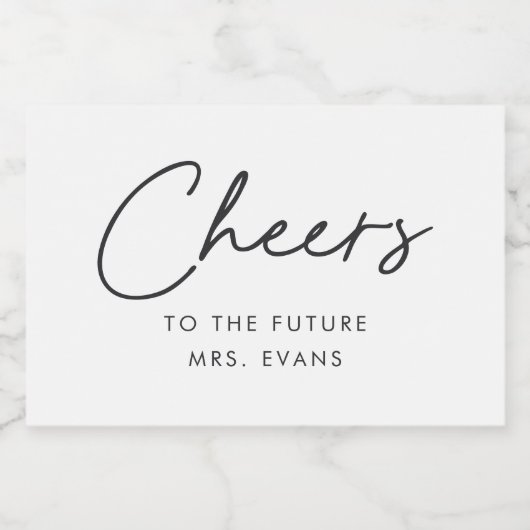 Moderne Toast op de Toekomstige Mrs Bruidsfeestje Sparkling Wijnetiket (Enkel label)