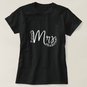 moderne toekomst mevrouw script vrijgezellenfeest t-shirt