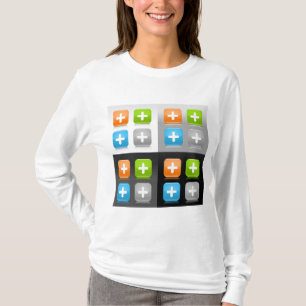 Moderne Toevoeging Wiskunde Symbool Glanzende Glaz T-shirt