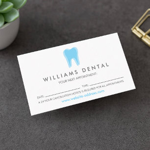Moderne Tooth-Logo over witte benoeming Visitekaartje