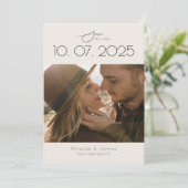 Moderne Topografie Trouwfoto Save The Date (Staand voorkant)