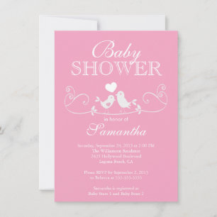 Moderne Tortelduifjes Baby shower Kaart