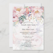 Moderne traditionele Waterverf roze bruiloft Kaart (Voorkant)