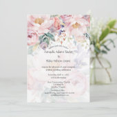 Moderne traditionele Waterverf roze bruiloft Kaart (Staand voorkant)