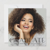 Moderne, transparante tekst Afstudeerder foto Aankondiging (Voorkant)