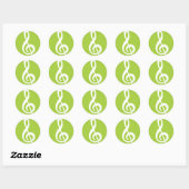 Moderne Treble Clef Ronde Sticker (Vel)