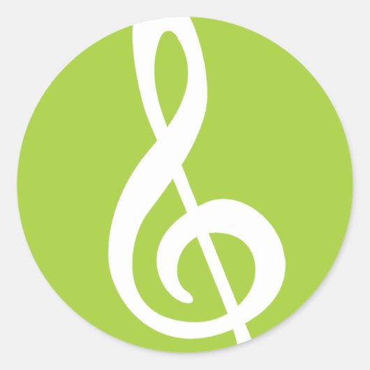 Moderne Treble Clef Ronde Sticker (Voorkant)