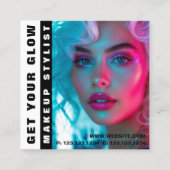 Moderne Trend Glow Make-up Vierkante Visitekaartje (Voorkant)