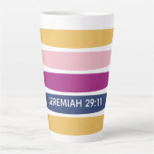 Moderne trending Striped Christelijk JEREMIAH 29:1 Latte Mok (Voorkant)
