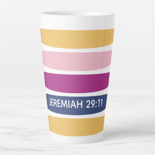 Moderne trending Striped Christelijk JEREMIAH 29:1 Latte Mok