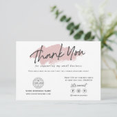 Moderne trendkalligrafie kleine bedrijven bedankkaart (Staand voorkant)