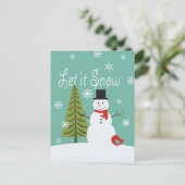 Moderne trends wintersneeuwman feestdagenkaart (Staand voorkant)