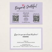 Moderne trendscript chic QR code gift vouchers Visitekaartje (Voorkant /achterkant)