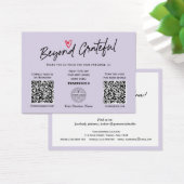 Moderne trendscript chic QR code gift vouchers Visitekaartje (Bureau)