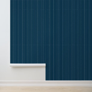 Moderne Trendy 1" Pinstripe Donker Marineblauw Behang