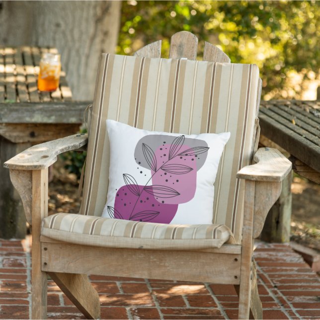 Moderne Trendy Abstracte bloemige Boho Chic Buitenkussen (Stoel)