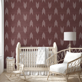 Moderne trendy Afrikaanse modderdoek donker terrac Behang