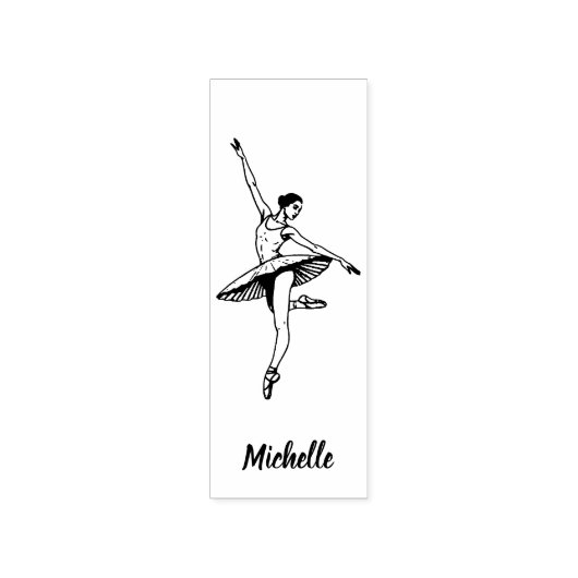 Moderne trendy ballerina ballet dans gepersonalise 	rubberstempel (Afrduk)
